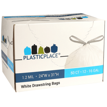 Plasticplace 55-60 Gallon Trash Bags 38w X 58h 1.2 Mil Black 100 / Case