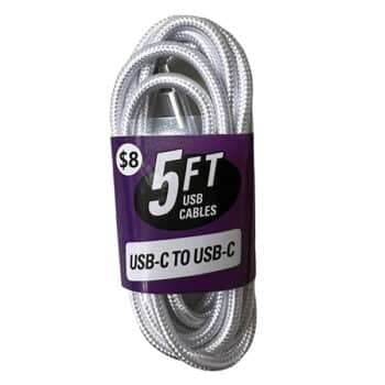 5FT BRAIDED C TO C DATA CABLE - BULK