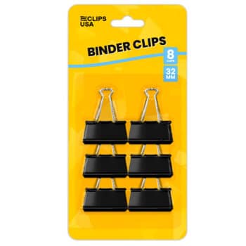 Binder Clips, 8pk, black