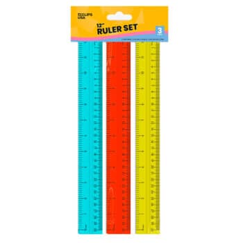 Ruler Set, Asst. Colors, 3 Pk.