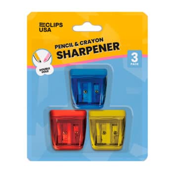 Pencil & Crayon Sharpener, Asst. Colors, 3 Pk.
