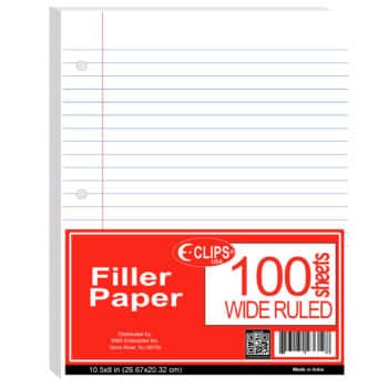 Filler Paper - Wild Ruled - 100 Count