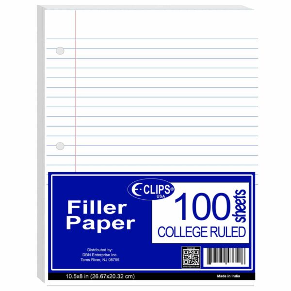 Filler Paper - College Ruled - 100 Count - NRS Marketplace