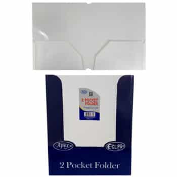 2 Pocket Poly Folder, No Holes, White