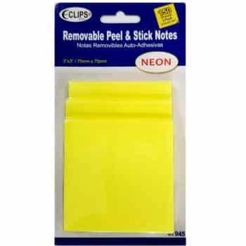 3pk Sticky Notes. Assorted Neon Colors, 3x3, 50 Sheets