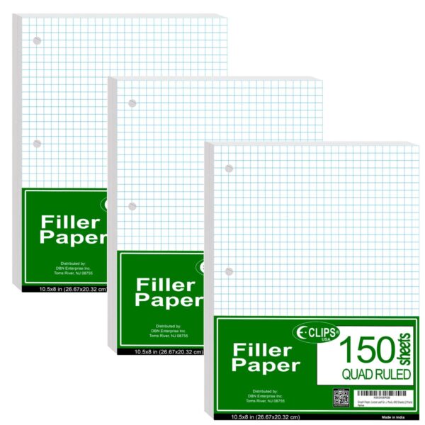 Filler Paper - Quad Ruled - 150 Sheets - NRS Marketplace