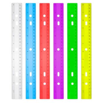 Plastic Ruler, 12", Asst. Colors