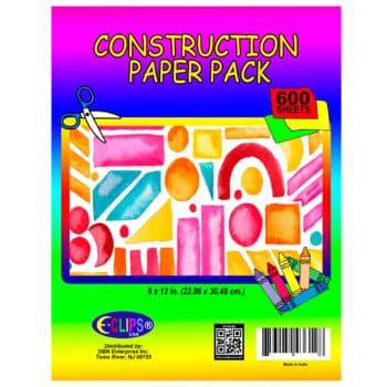 Construction Paper Sheets, 600 Sheets
