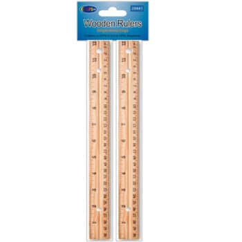 Wooden Ruler, 12", 2 Pk.