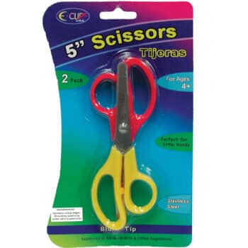 Children Scissors, Blunt Tips, 2 Pk., 5"