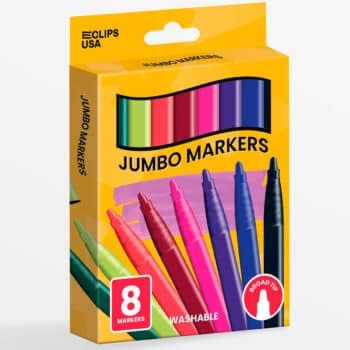 Washable Jumbo Markers, Asst Colors
