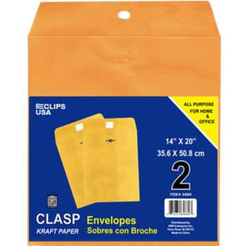Clasp Envelopes, 14x20, 2 Pk.