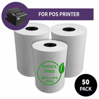 Pack of 50 Rolls of Paper PHENOL FREE (BPA & BPS Free)