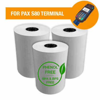 PAX S80 Receipt Paper Rolls PHENOL FREE (BPA & BPS Free)