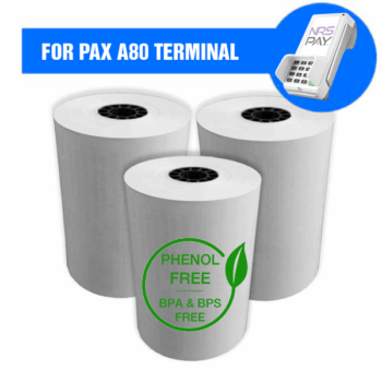 PAX A80 Receipt Paper Rolls PHENOL FREE (BPA & BPS Free)