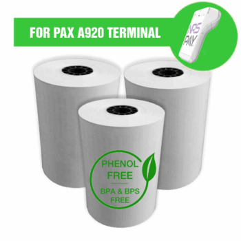 PAX A920 Receipt Paper Rolls PHENOL FREE (BPA & BPS Free)